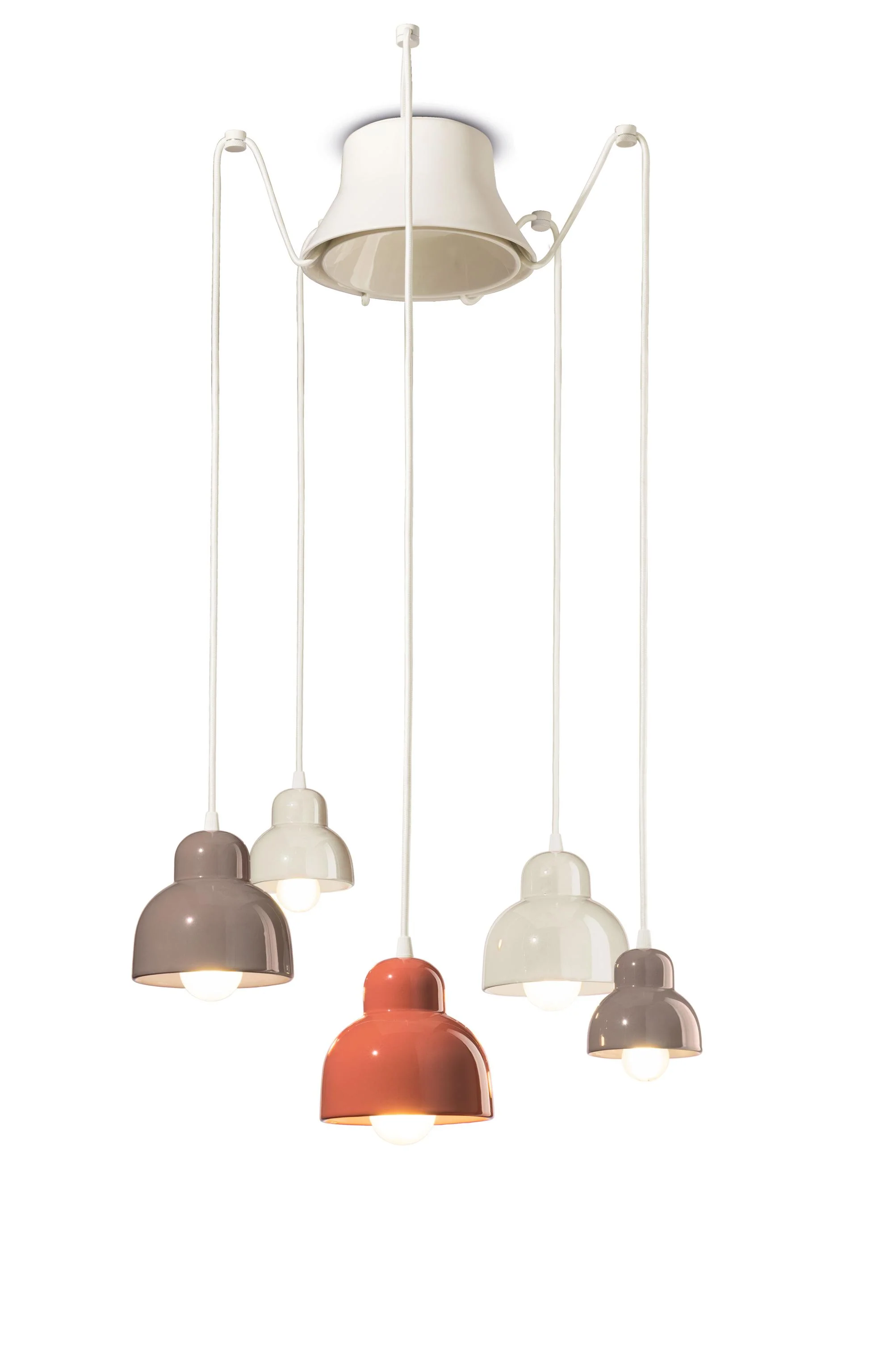 Żyrandol ceramiczny BERIMBAU MIX kremowy z mokka i pomarańczowym - Image 2